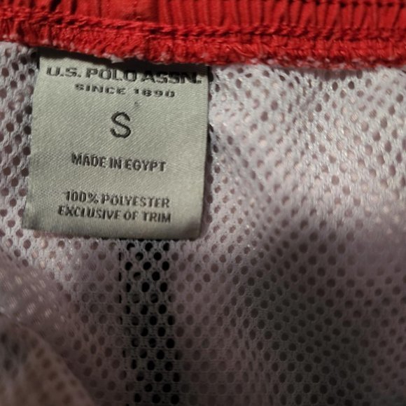 US Polo Assn Swim Trunks Small Red White Blue Striped Beach Swim A116 - Picture 4 of 4